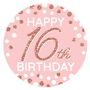 16th Pink Rose Gold Birthday - Happy Birthday Party
