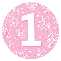 1st Birthday Pink Snowflakes
