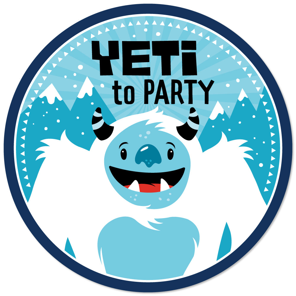 Big Dot of Happiness Yeti to Party - Abominable Snowman Party or Birthday  Party Decorations for Women and Men - Wine Bottle Label Stickers - Set of 4
