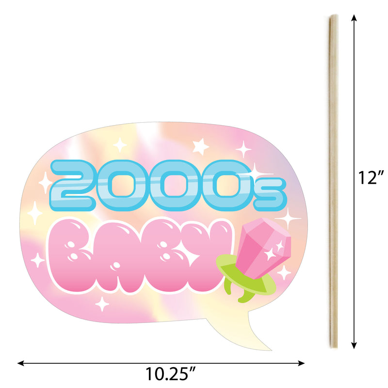 Funny 00s Y2K - 2000s Party Photo Booth Props Kit - 10 Piece