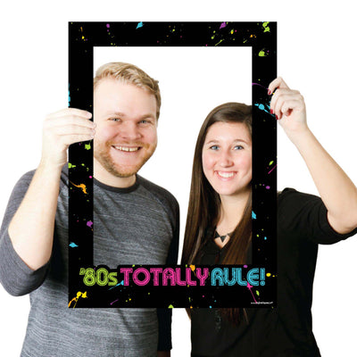 80's Retro - Totally 1980s Party Selfie Photo Booth Picture Frame & Props - Printed on Sturdy Material