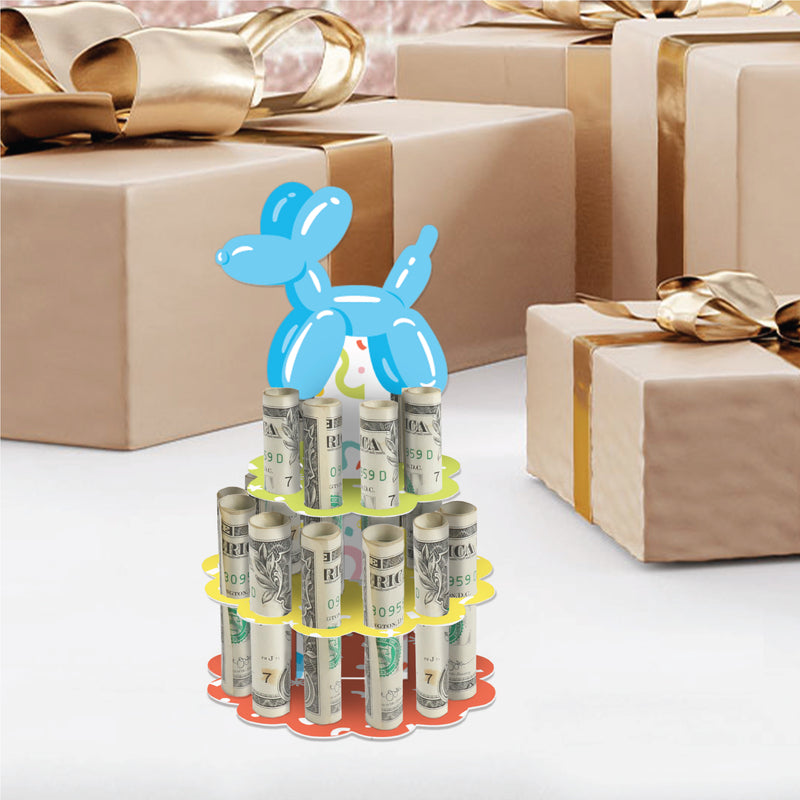 Balloon Animals - DIY Happy Birthday Party Money Holder Gift - Cash Cake