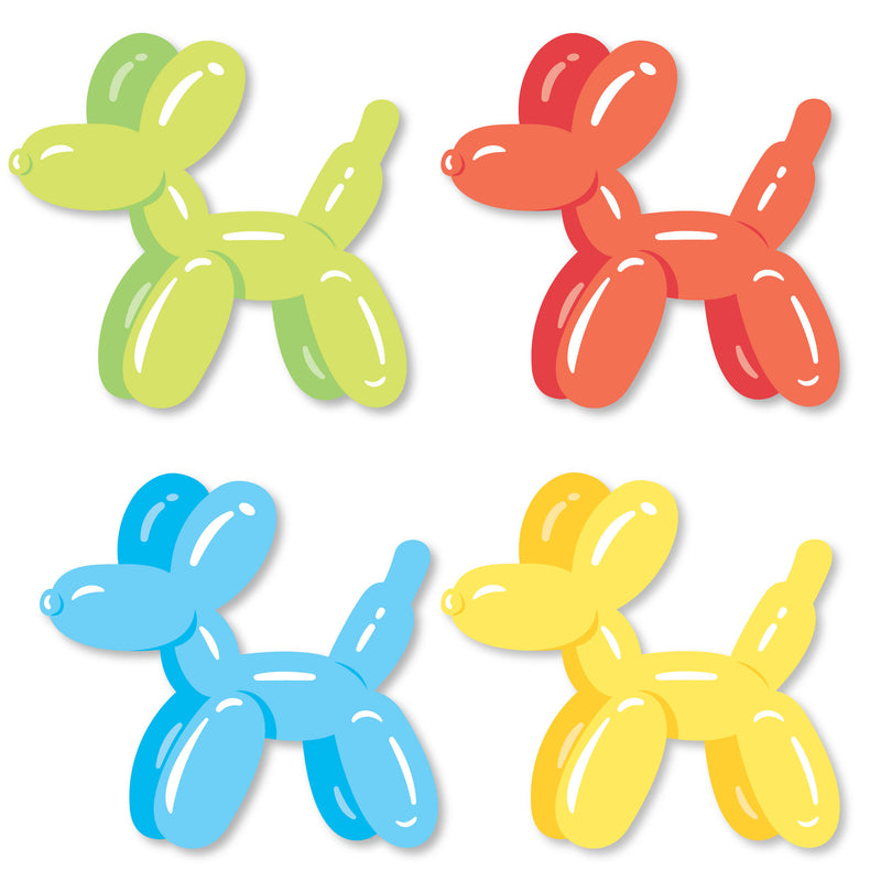 Balloon Animals - DIY Shaped Happy Birthday Party Cut-Outs - 24 Count