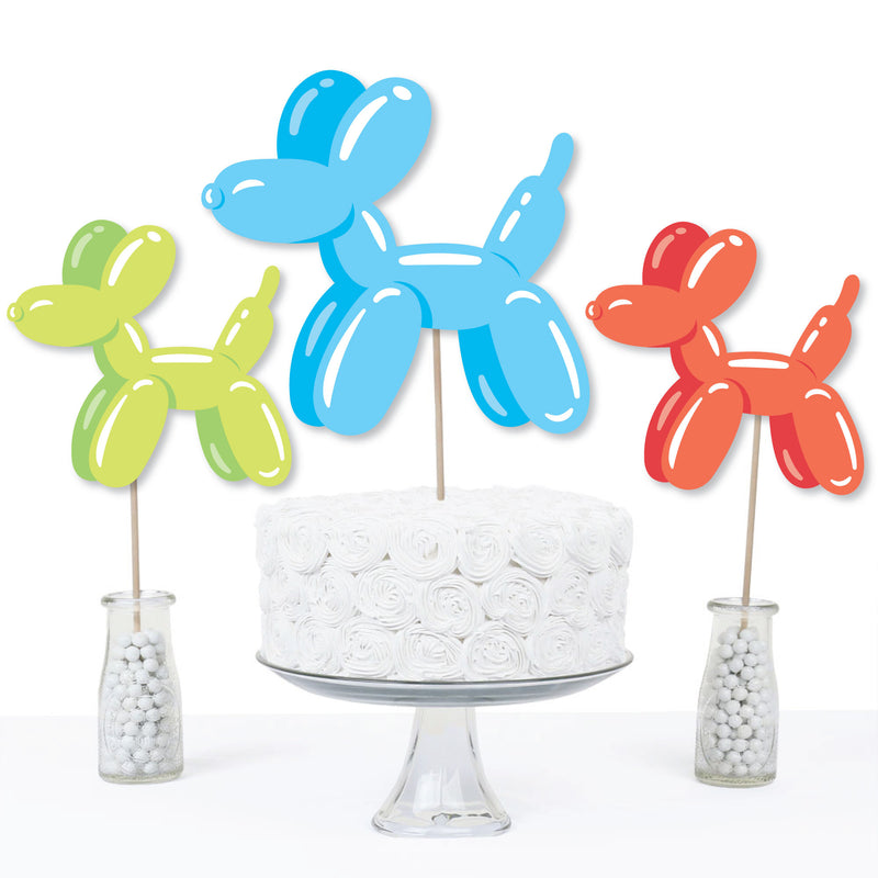 Balloon Animals - Happy Birthday Party Centerpiece Sticks - Table Toppers - Set of 15