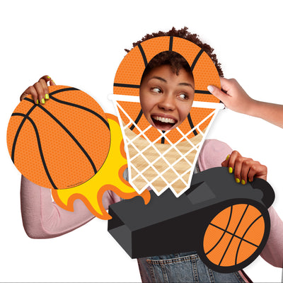 Nothin' But Net - Basketball - Basketball, Net and Whistle Decorations - Baby Shower or Birthday Party Large Photo Props - 3 Pc