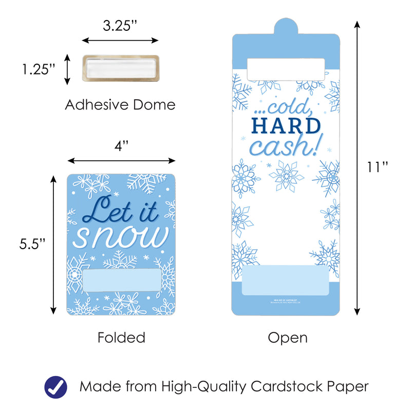 Blue Snowflakes - DIY Assorted Winter Holiday Party Cash Holder Gift - Funny Money Cards - Set of 6