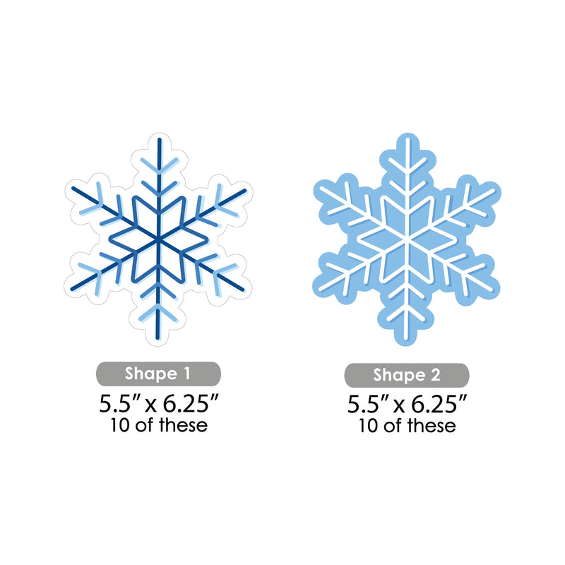 Blue Snowflakes - Decorations DIY Winter Holiday Party Essentials - Set of 20