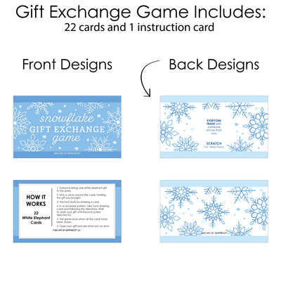 Blue Snowflakes - Winter Holiday Party Gift Exchange Game Scratch Off Cards - 22 Count