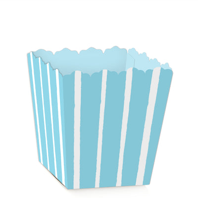 Blue Stripes - Party Mini Favor Boxes - Simple Party Treat Candy Boxes - Set of 12