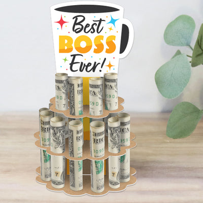 Happy Boss's Day - DIY Best Boss Ever Money Holder Gift - Cash Cake