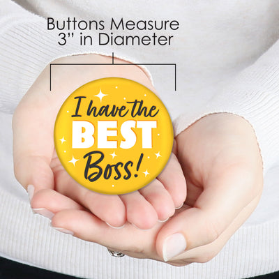 Happy Boss's Day - 3 inch Best Boss Ever Badge - Pinback Buttons - Set of 8