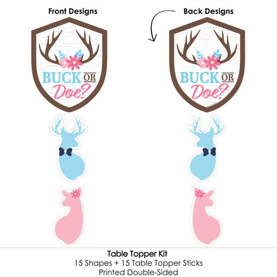 Buck or Doe - Hunting Gender Reveal Party Centerpiece Sticks - Table Toppers - Set of 15