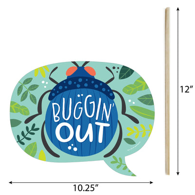 Funny Buggin' Out - Bugs Birthday Party Photo Booth Props Kit - 10 Piece