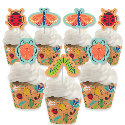 Buggin' Out - Cupcake Decoration - Bugs Birthday Party Cupcake Wrappers and Treat Picks Kit - Set of 24