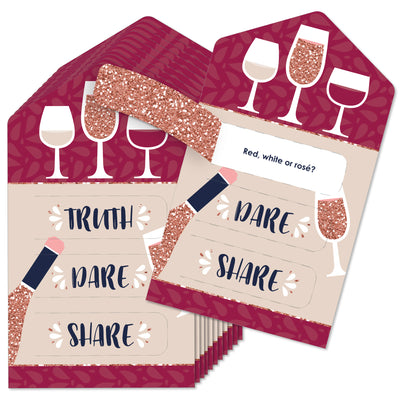 But First, Wine - Wine Tasting Party Game Pickle Cards - Truth, Dare, Share Pull Tabs - Set of 12