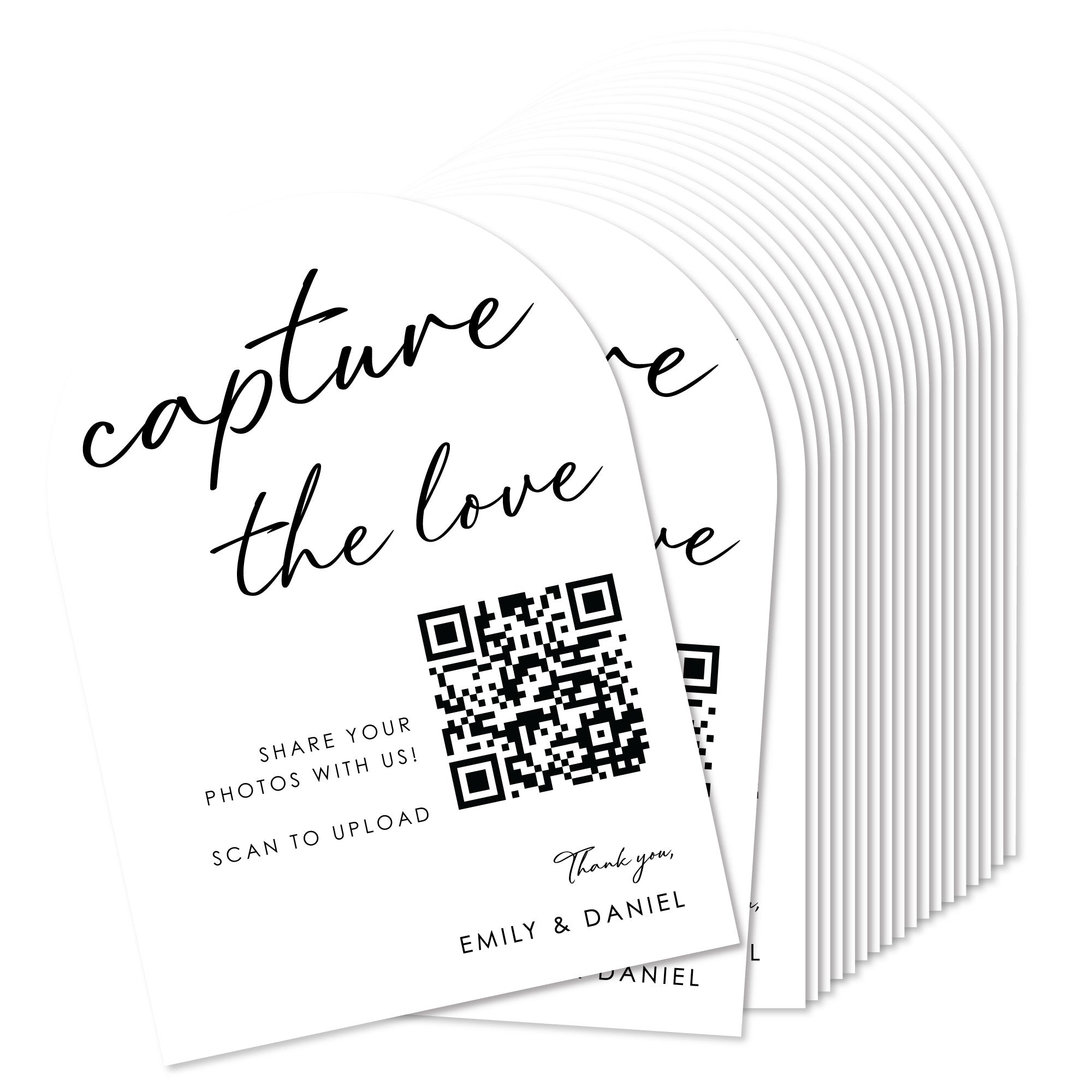 Custom Photo - Capture The Love QR Code Wedding Table Numbers - 20