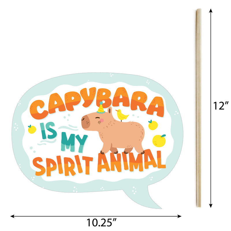 Funny Capy Birthday - Capybara Party Photo Booth Props Kit - 10 Piece