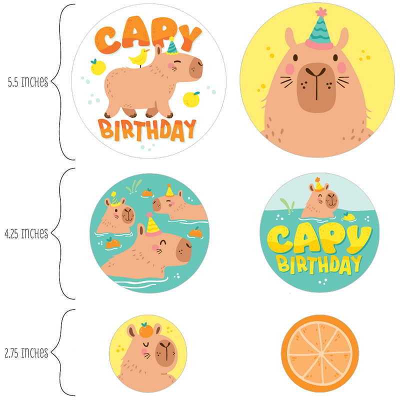 Capy Birthday - Capybara Party Giant Circle Confetti - Party Decorations - Large Confetti 27 Count