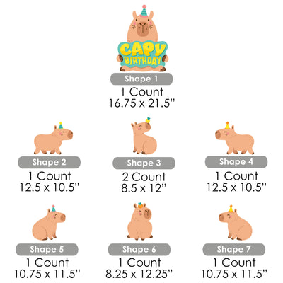 Capy Birthday - Yard Sign and Outdoor Lawn Decorations - Capybara Party Yard Signs - Set of 8