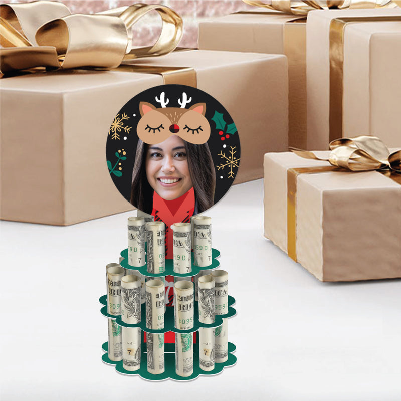 Custom Photo Christmas Pajamas - DIY Funny Holiday Plaid PJ Party Money Holder Gift - Fun Face Cash Cake