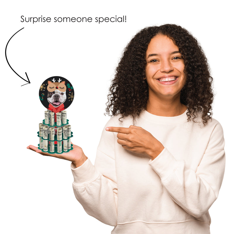 Custom Photo Christmas Pajamas - DIY Funny Holiday Plaid PJ Party Money Holder Gift - Fun Face Cash Cake