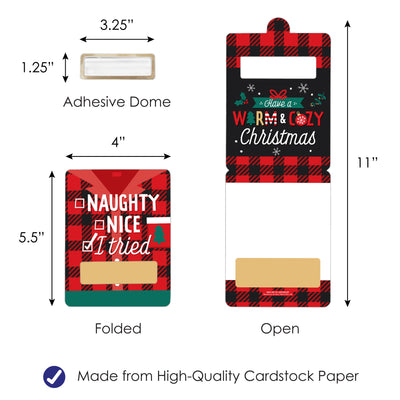 Christmas Pajamas - DIY Assorted Holiday Plaid PJ Party Cash Holder Gift - Funny Money Cards - Set of 6