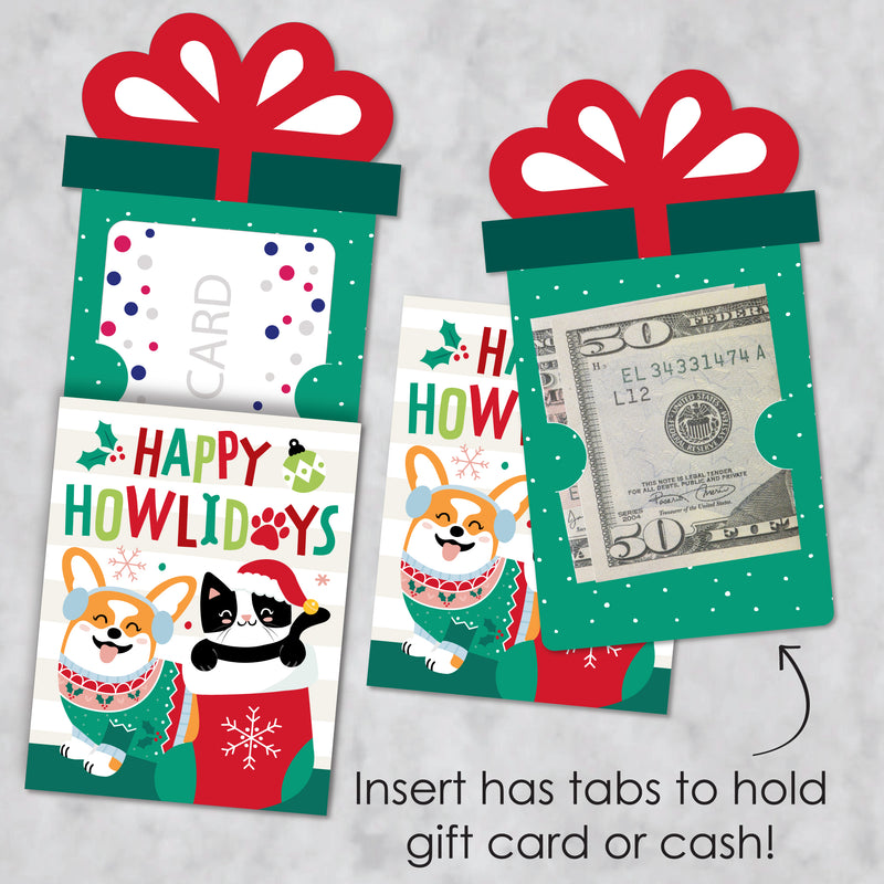 Christmas Pets - Cats and Dogs Holiday Party Money and Gift Card Sleeves - Nifty Gifty Card Holders - Set of 8