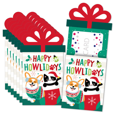 Christmas Pets - Cats and Dogs Holiday Party Money and Gift Card Sleeves - Nifty Gifty Card Holders - Set of 8