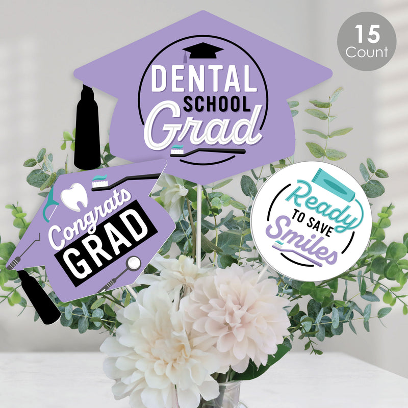 Dental School Grad - Dentistry and Hygienist Graduation Party Centerpiece Sticks - Table Toppers - Set of 15