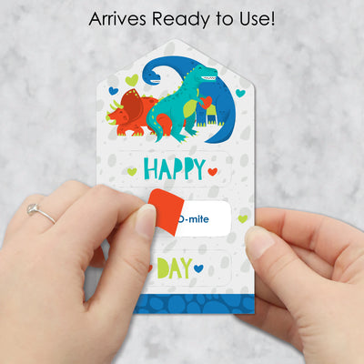 Roar Dinosaur - Dino Mite Trex Cards for Kids - Happy Valentine’s Day Pull Tabs - Set of 12
