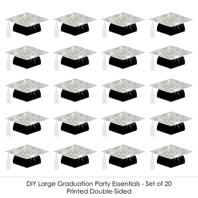 Disco Grad - Grad Cap Decorations DIY Groovy Graduation Large Party Essentials - Set of 20
