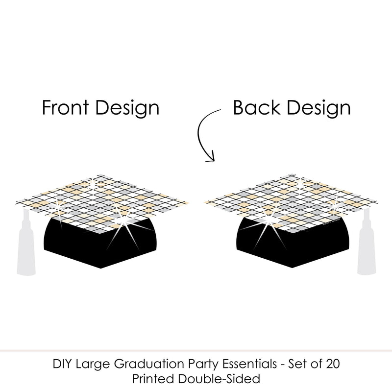 Disco Grad - Grad Cap Decorations DIY Groovy Graduation Large Party Essentials - Set of 20