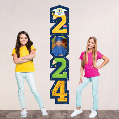 Elementary Grad - Custom 2024 Kids Graduation Party Vertical Decoration - Photo Shaped Banner