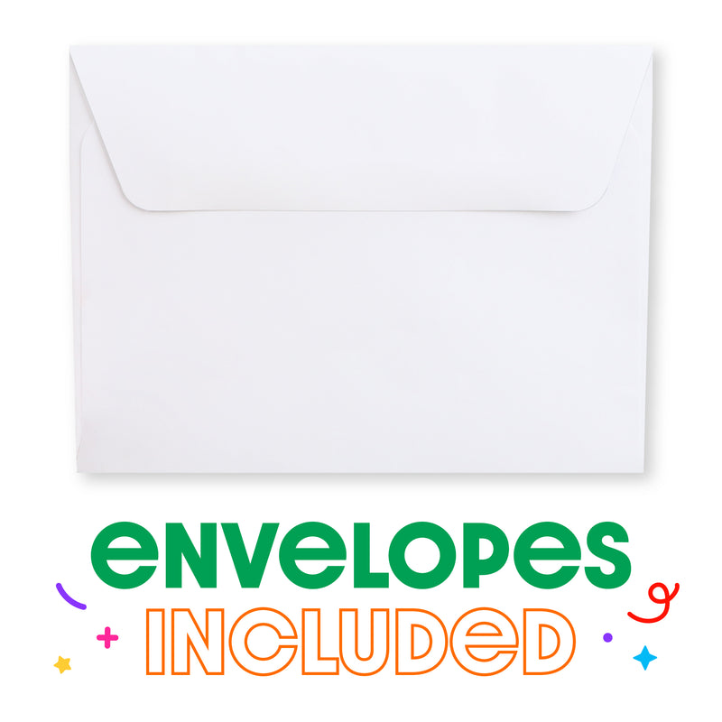 Cake Time - Shaped Fill-In Invitations - Happy Birthday Party Invitation Cards with Envelopes - Set of 12