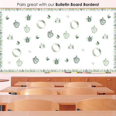 Eucalyptus Greenery - DIY Classroom Decorations - Bulletin Board Cut-Outs - Set of 40