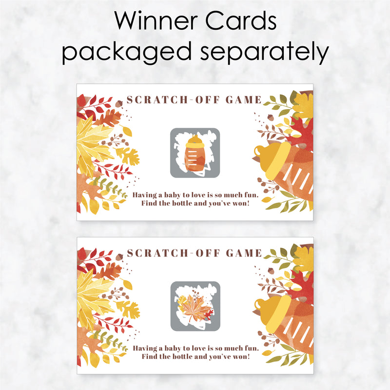 Fall Foliage Baby - Autumn Leaves Baby Shower Game Scratch Off Cards - 22 Count