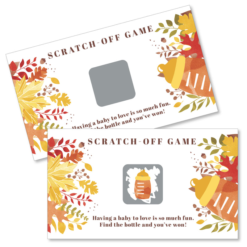 Fall Foliage Baby - Autumn Leaves Baby Shower Game Scratch Off Cards - 22 Count