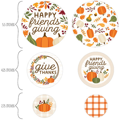 Fall Friends Thanksgiving - Friendsgiving Party Giant Circle Confetti - Party Decorations - Large Confetti 27 Count