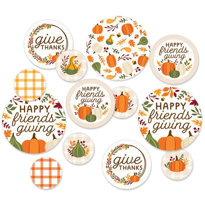 Fall Friends Thanksgiving - Friendsgiving Party Giant Circle Confetti - Party Decorations - Large Confetti 27 Count