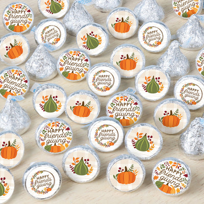 Fall Friends Thanksgiving - Friendsgiving Party Small Round Candy Stickers - Party Favor Labels - 324 Count