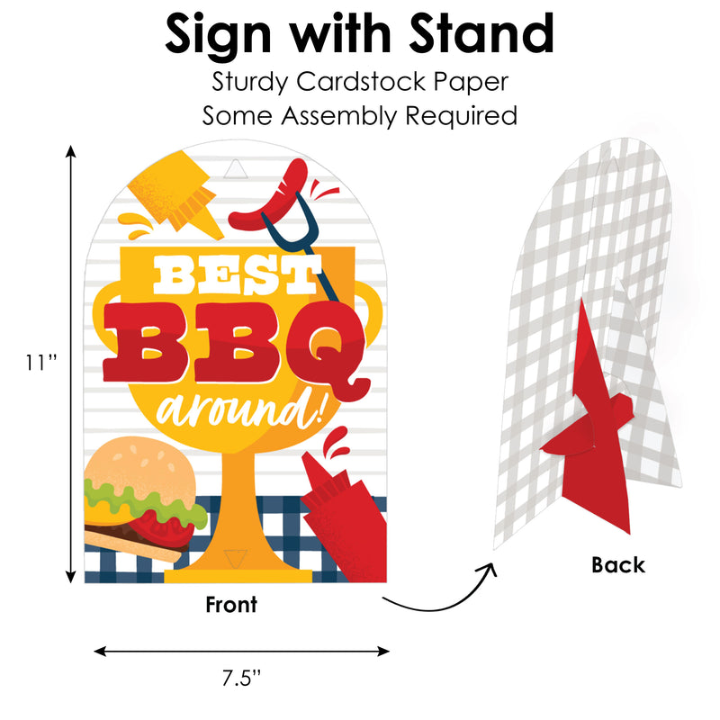 Fire Up the Grill - DIY Summer BBQ Picnic Party Cookout Signs - Snack Bar Decorations Kit - 50 Pieces