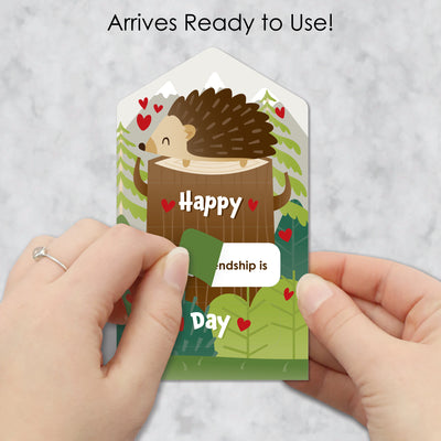 Forest Hedgehogs - Woodland Cards for Kids - Happy Valentine’s Day Pull Tabs - Set of 12