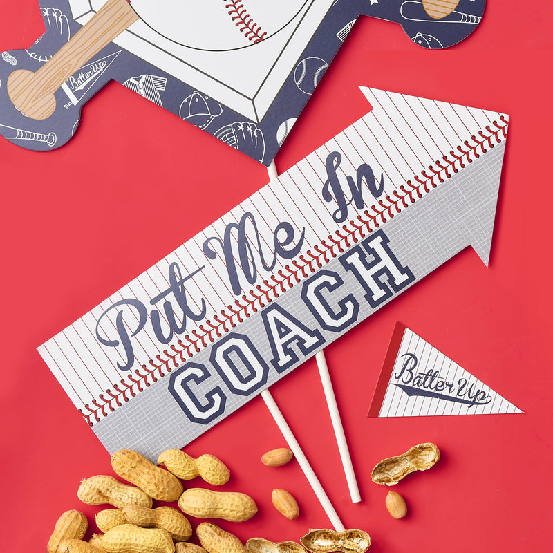 Funny Batter Up - Baseball - 10 Piece Photo Booth Props Kit