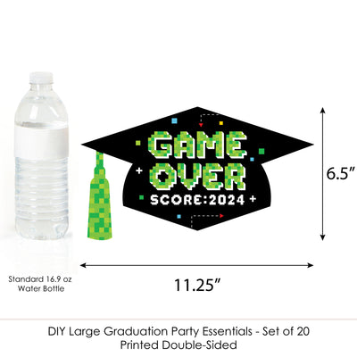 Game Over - Grad Cap Decorations DIY Video Game Graduation Large Party Essentials - Set of 20