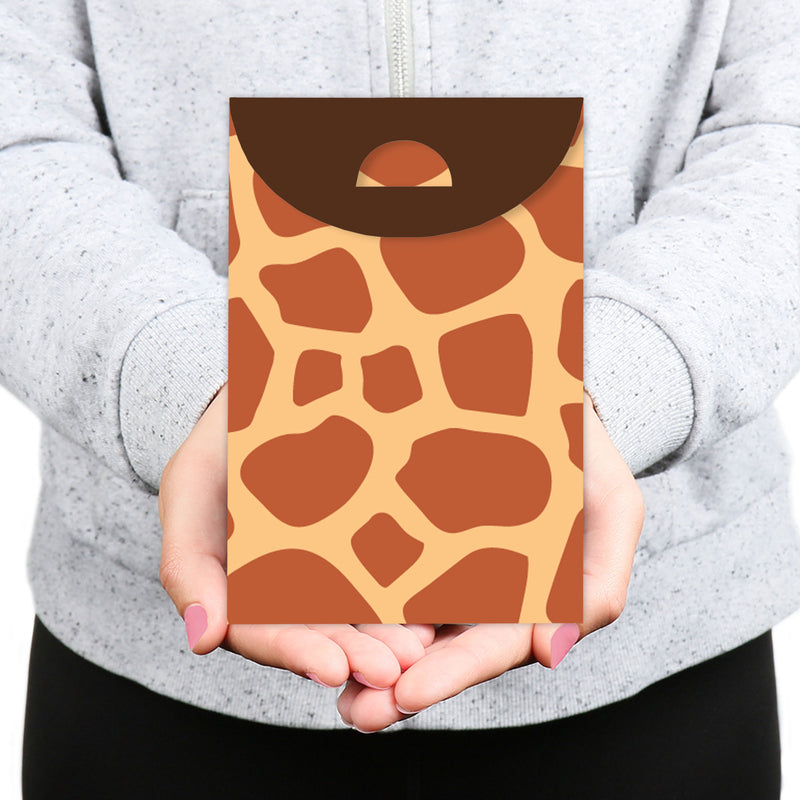 Giraffe Print - Safari Gift Favor Bags - Party Goodie Boxes - Set of 12