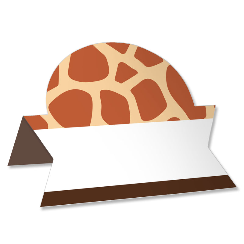 Giraffe Print - Safari Party Tent Buffet Card - Table Setting Name Place Cards - Set of 24