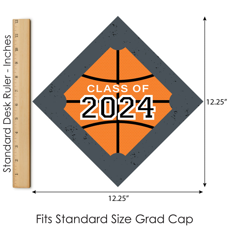 Grad Basketball - 2024 Graduation Cap Decorations Kit - Grad Cap Cover