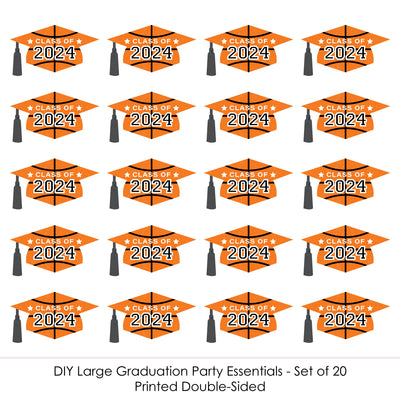 Grad Basketball - Grad Cap Decorations DIY 2024 Graduation Large Party Essentials - Set of 20