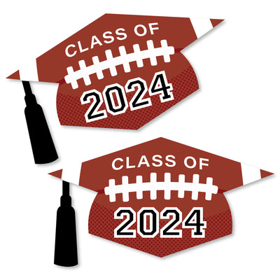 Grad Football - Grad Cap Decorations DIY 2024 Graduation Large Party Essentials - Set of 20