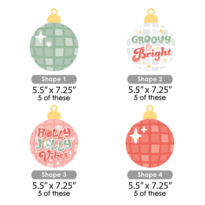 Groovy Christmas - Disco Ball Ornaments Decorations DIY Pastel Holiday Party Essentials - Set of 20